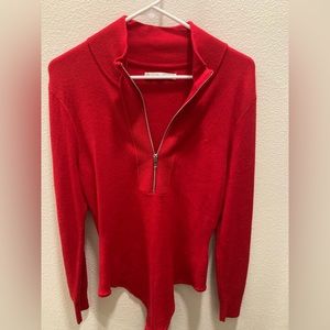 Abercrombie & Fitch Red Sweater Zipped Body Suit
